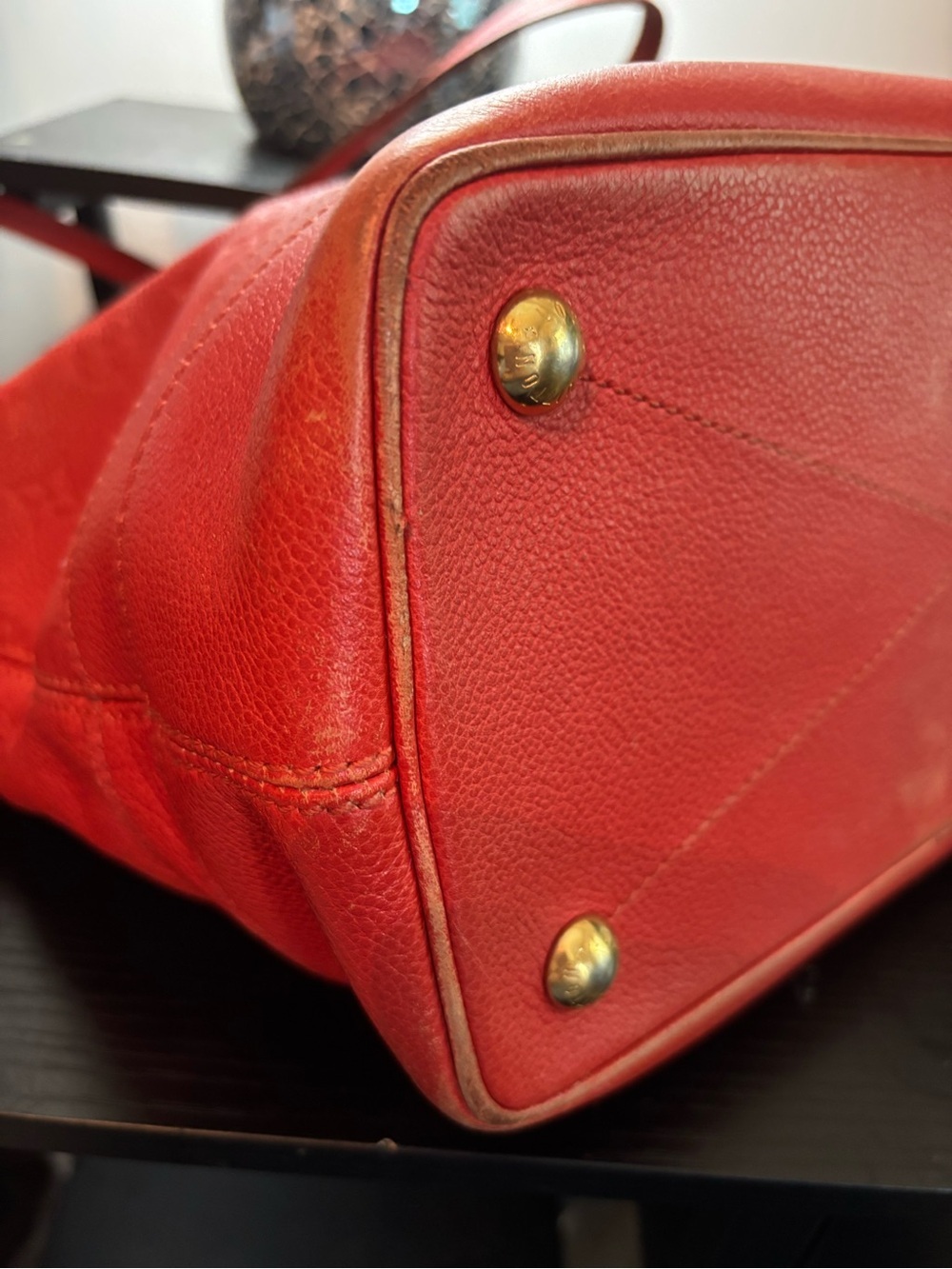 Auth Louis Vuitton Citadine PM Monogram Empreinte Leather Tote Bag Red Orient - Picture 11 of 16